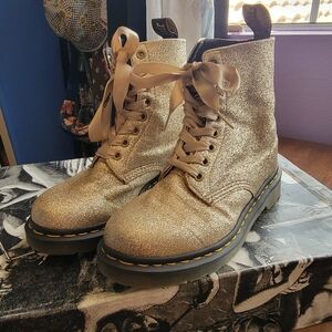 Dr DOC Martens 1460 PASCAL GLITTER GOLD BOOT